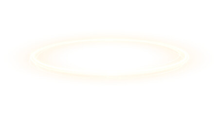 Glowing Neon Gold Ring PNG Overlay Animation on transparent background