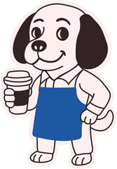 Barista Dog Serving Coffee with Style