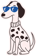 Cool Dog in Sunglasses and Sweater