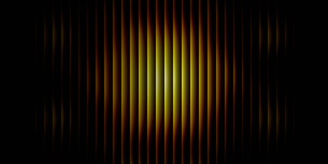 Warm yellow and orange glowing vertical line abstract background with bright center light on dark gradient smooth digital wallpaper