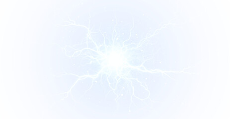 PNG Electric Blue Lightning Overlay with Transparent Background