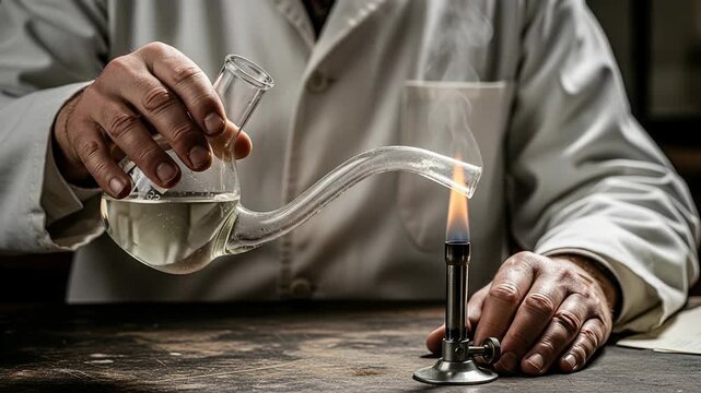 Louis Pasteur's flask experiment reveals microorganisms with rising steam