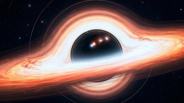 Black hole formation with swirling accretion disk and distorted matter in deep space
