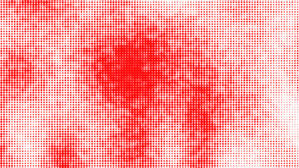Halftone red dot background. Abstract halftone dots pattern with texture. Dotted gradient.