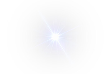 Blue Light Burst PNG with Transparent Overlay Effect on transparent background