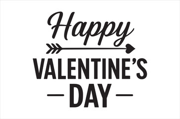 Black and white valentine s day greeting with decorative hearts and lettering