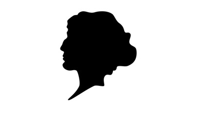Anna Akhmatova portrait, black isolated silhouette