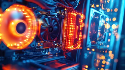 Obraz premium Computer circuitry close up