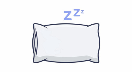 Sleepy pillow with zzz isolated on, a soft and comfortable cushion for resting your head and getting a good nights sleep