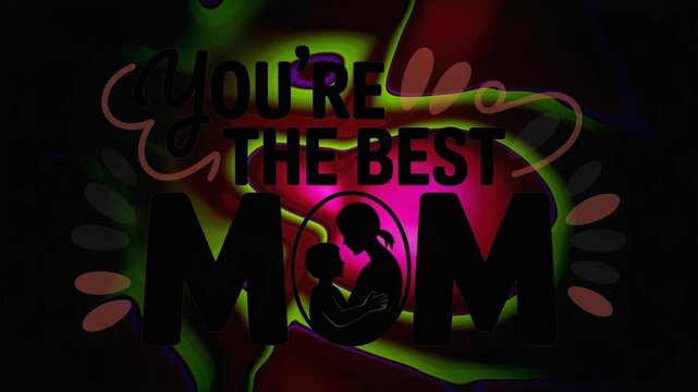 Heartfelt message celebrating motherhood in a vibrant tunnel video art loop