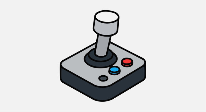 Retro joystick controller isolated on, a classic gaming device for arcade enthusiasts and vintage console collectors alike