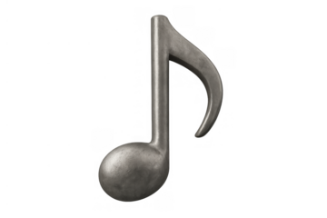 Musical note eight metal rendering silver grey symbolizing melody harmony rhythm sound audio music art concept