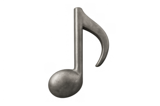 Musical note eight metal rendering silver grey symbolizing melody harmony rhythm sound audio music art concept