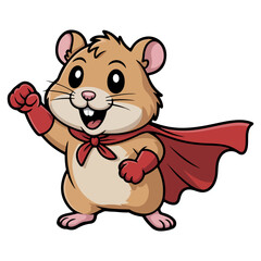 Fototapeta premium A heroic hamster with a red cape, ready to save the day