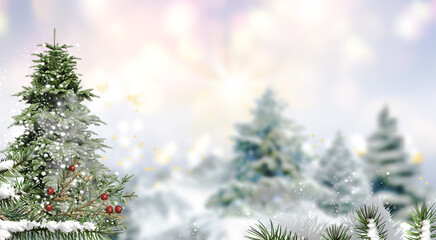 Paesaggio con neve Natalizio