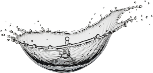 Clear water splash with droplets and waves dynamic liquid motion isolate clean refreshing hydration purity fluid abstract transparent background nature