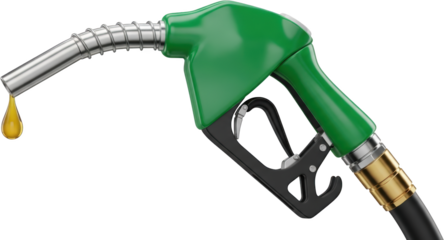 A Green Gas Pump Nozzle With A Dripping Golden Liquid Metal Nozzle And Black Handle Isolated On A Transparent Background Fuel Gasoline Drop Oil Energy Petrol Transparent Background