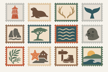 Boundary Waters Wilderness Stamp Icons Adventure Nature