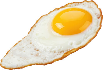 Crispy Fried Egg With Bright Yellow Yolk And White Cooked Protein On A Transparent Background Perfect Isolate Food Breakfast Cooking Cuisine Delicious Gourmet