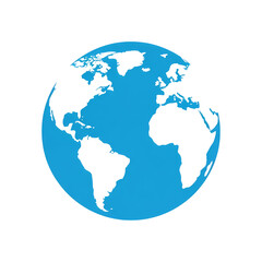 Fototapeta premium A blue globe isolated on transparent background representing the world map