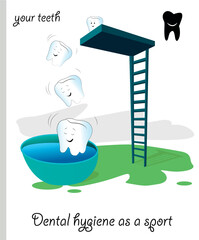caricature of a dental Sports dental hygiene.eps
