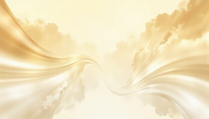 Abstract Gold Flow Background with Clouds Elegant and Serene