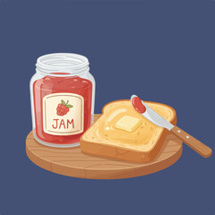 This image shows a jar of jam with a label that reads 