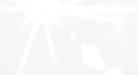 Bright white light flare with lens effect isolated on transparent background