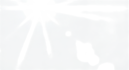 Bright white light flare with lens effect isolated on transparent background