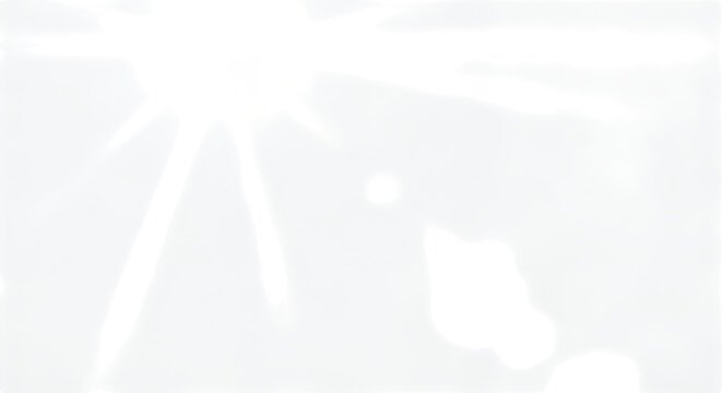 Bright white light flare with lens effect isolated on transparent background