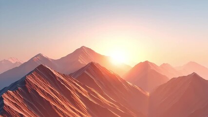 Majestic autumn landscape reveals mountains enveloped in warm sunlight, fostering serene atmosphere that encourages reflection and appreciation of natures beauty and peaceful scenery