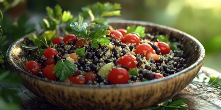 Salad bowl with fresh ingredients