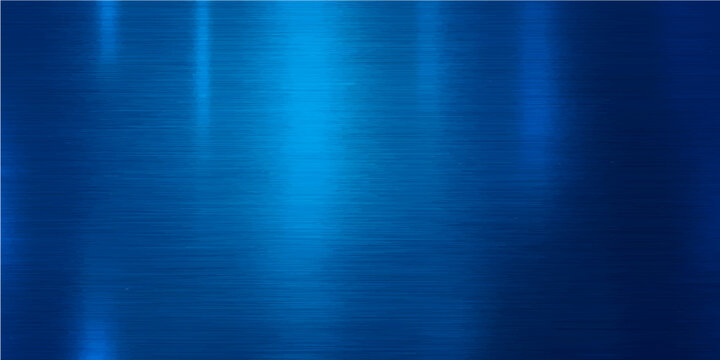 Abstract blue background with subtle metallic lines and brushed light grey texture design