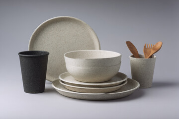 young woman wearing stylish gloves stands gracefully against soft beige background exuding autumnal charm