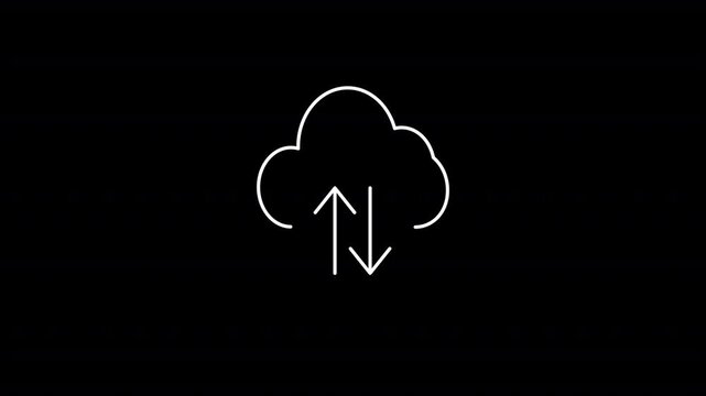 Cloud computing icon with upload and download arrowsyes