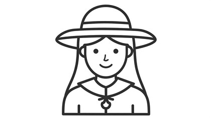 Pilgrim Woman Icon - A Symbol of Thanksgiving and History.