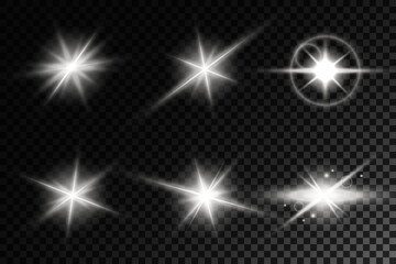 Lens Flare, light glow effect. sun or realistic shining star with backlight effect.
bokeh glitter and sparkles or sparkles on transparent background.
