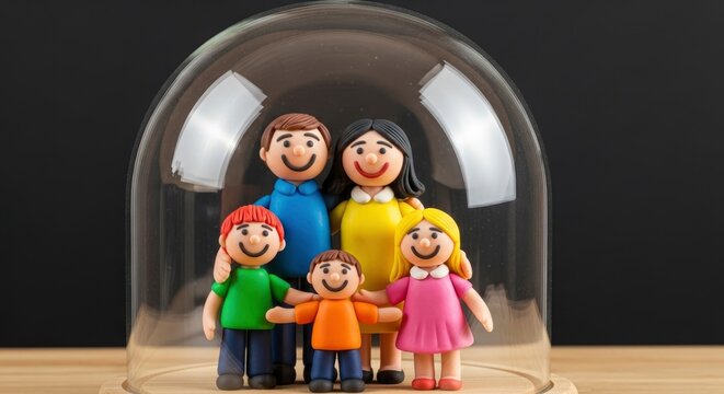 Family Under Glass Dome
