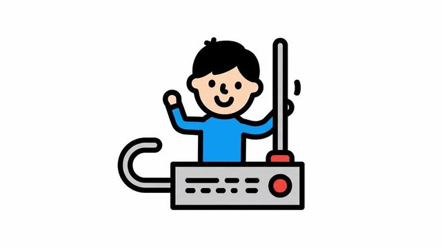 Animated theremin player icon sequence showing musical expression and artistic exploration