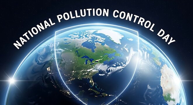Commemorate national pollution control day with a captivating image of earth, emphasizing environmental awareness and the importance of sustainable practices for a healthier planet
