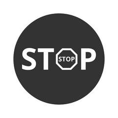 Stop sign icon isolated on transparent background