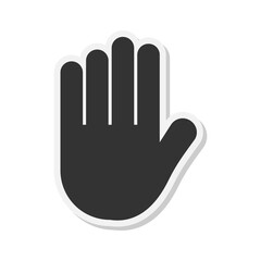 Stop hand icon isolated on transparent background