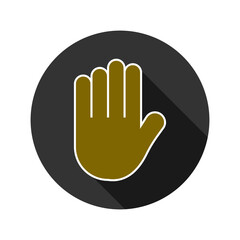 Stop hand icon isolated on transparent background