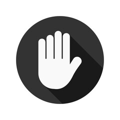 Stop hand icon isolated on transparent background