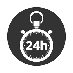 Stopwatch 24h icon isolated on transparent background