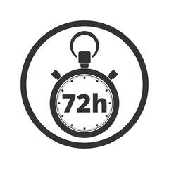 Stopwatch 72h icon isolated on transparent background