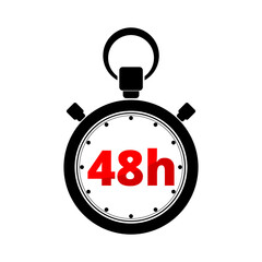 Stopwatch 48h icon isolated on transparent background