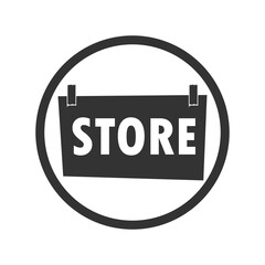 Store circle icon isolated on transparent background