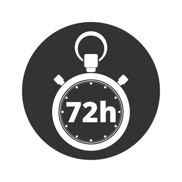 Stopwatch 72h icon isolated on transparent background