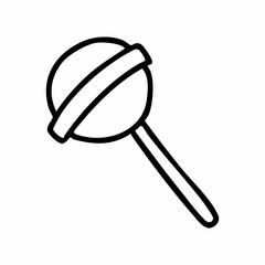 Cute cartoon lolipop line art outline drawing for coloring book